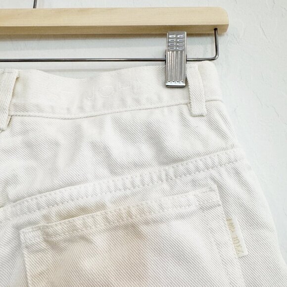 St. John Denim High Rise Straight Leg Signature Jeans Luxury Casual White 10 - Picture 8 of 11
